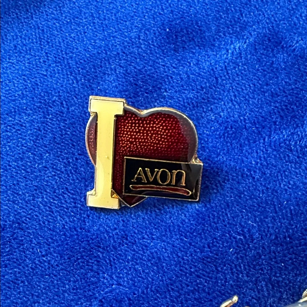 Avon Red Heart, Red & Black Ladybug, and Gold Snail Enamel Pin Set